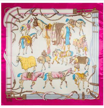 Scarf Silk Square - Bufanda cuadrada con cinturón de caballo