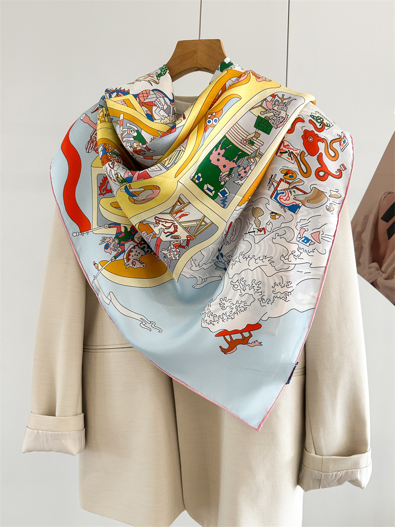 Pañuelo de seda de 135 cm con  - Face Scarf Mask reseña y precio