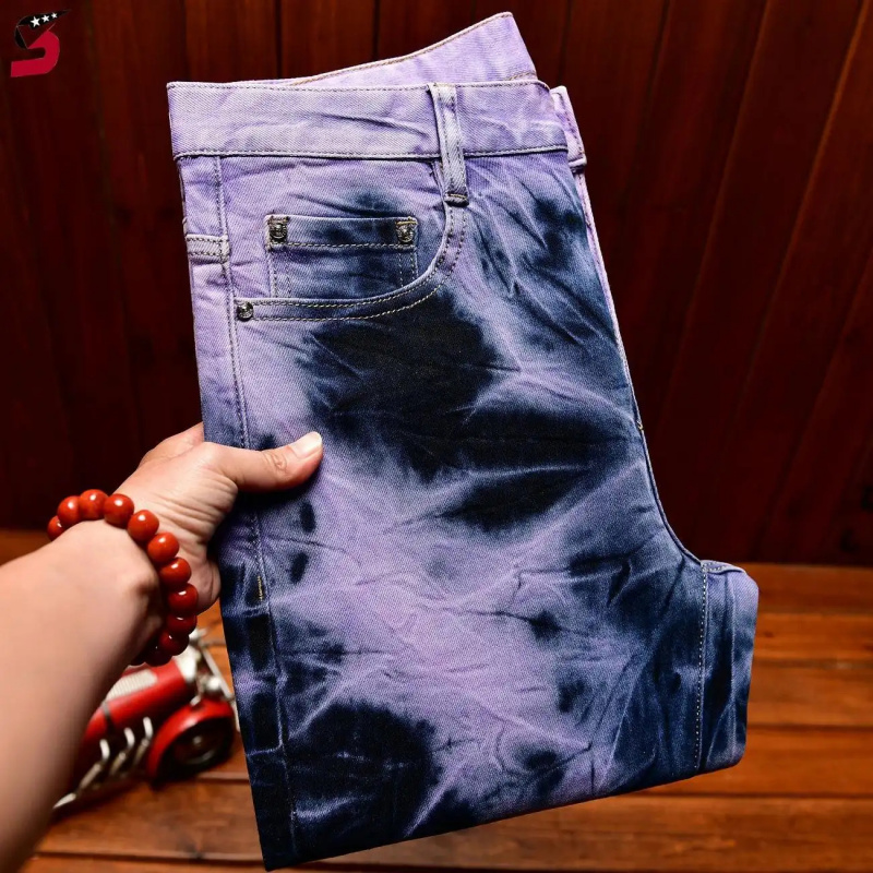 Jeans Retro Morados Tie Dye de - Skinny Tie Men reseña y precio