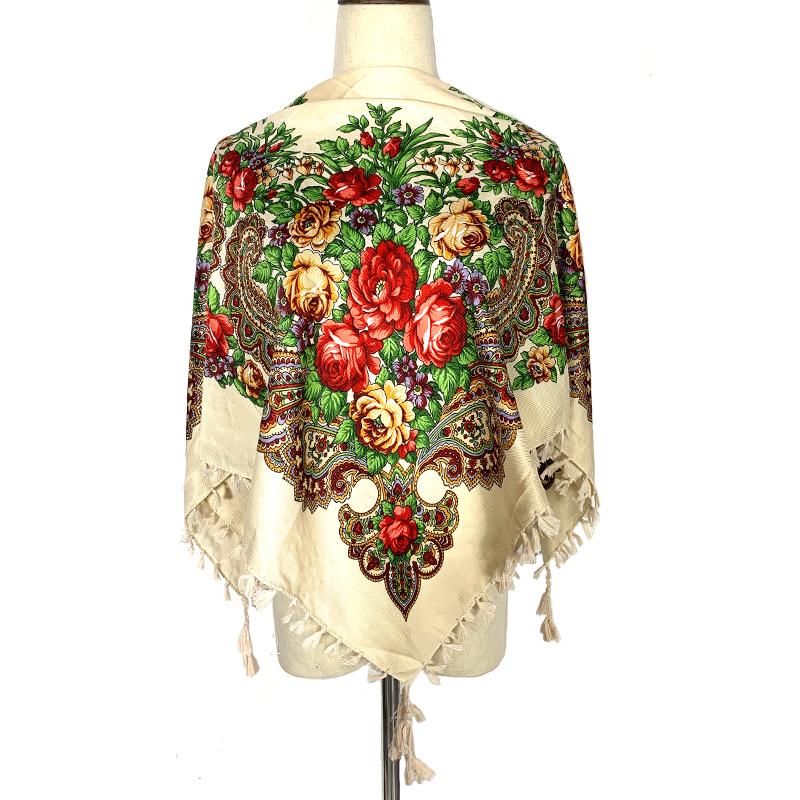 Bufanda cuadrada Floral rusa d - Bandana Cotton reseña y precio