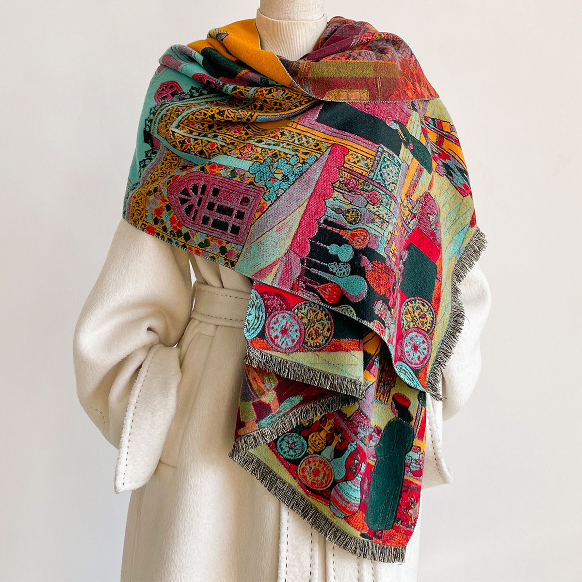 Bufanda de imitación de cachem - Pashmina Wrap Large reseña y precio