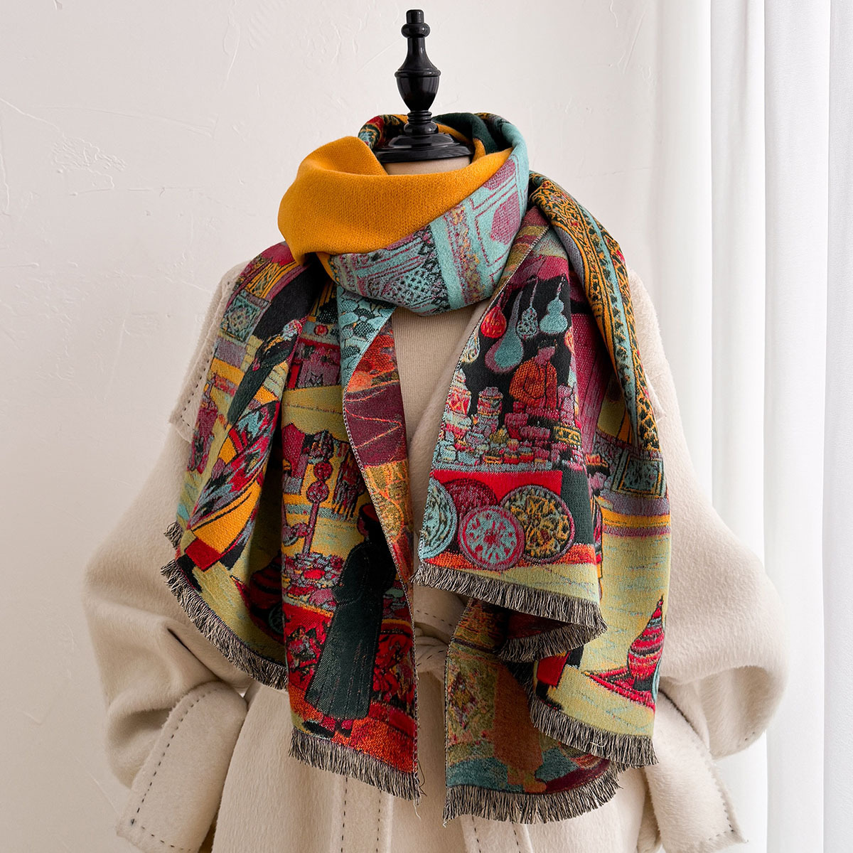 Bufanda de imitación de cachem - Pashmina Wrap Large reseña y precio